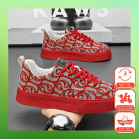 Mẫu Giày Nam Mới Hót Trend Kiểu Dáng Trẻ Trung Nhất Hiện Nay ( shop có 3 màu ạ ) Sneaker Đế Bằng Hoa