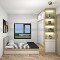 Mẫu giường liền tủ GN38