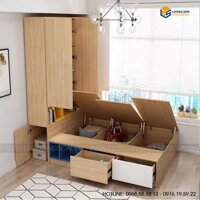 Mẫu giường liền tủ GN39
