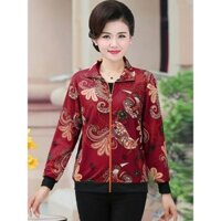 Màu Hoa Áo Khoác Quần Áo Mùa Hè Quần Áo Nữ Xuân Thu Phù Hợp Với Mẹ Quần Áo Ngắn Trung Niên Người Cao Tuổi Dài Tay Mỏng Áo Khoác