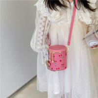 [Mẫu hoạt hình dễ thương] Túi trẻ em mới, túi hình trụ thời trang có giá trị cao, túi đeo vai cô gái kiểu Tây, ví tiền xu phong cách công chúa, Túi đeo chéo 1.14