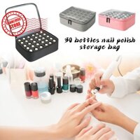Màu hồng (b) $Túi đựng sơn móng tay Dung tích lớn, Túi đựng mỹ phẩm rửa móng tay cao, Túi đựng mặt B8n4