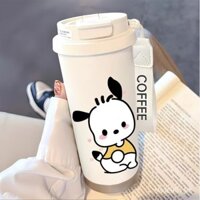Màu hồng hồng, thiết kế mô hình cốc cà phê Pochacco, kiểu A, bình nước lạnh bằng thép không gỉ cách nhiệt, bình giữ nhiệt OJ7J