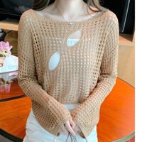 MẪU HOT Áo khoác len croptop áo len lửng tay dài khoác ngoài mềm mại sang trọng C104 -  NÂU