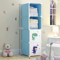 [MẪU HOT] KỆ TỦ NHỰA GHÉP 4 Ô ĐỰNG QUẦN ÁO, ĐỒ CHƠI, GẤU BÔNG. Tủ lắp cao 150cm rộng 37cm sâu 47cm hoặc 37cm