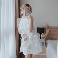 [MẪU HÓT] SÉT ÁO YẾM CỘT NƠ SAU CỔ HỞ LƯNG, XẾP TẦNG VOAN TƠ + CHÂN VÁY FORD DẬP LY SIÊU SANG CHẢNH