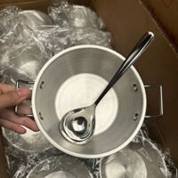 【Mẫu HOT Tik】Bát rượu gạo phong cách Hàn Quốc cấp thực phẩm, nấu ăn với thìa súp, thìa đầu lớn, bát ăn nhẹ bằng thép khô