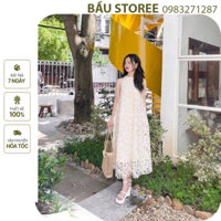 MẪU HOT V- 56 ] ĐẦM BẦU CỔ YẾM, VÁY HOA NỔI REN TIỂU THƯ SIÊU SANG - VÁY BẦU THIẾT KẾ XINH XẮN ĐI BIỂN ĐI DỰ