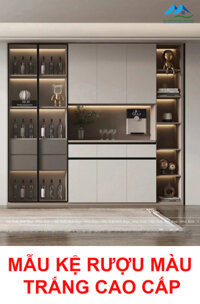 MẪU KỆ RƯỢU GỖ MDF MÀU TRẮNG CAO CẤP HIỆN ĐẠI – KR14