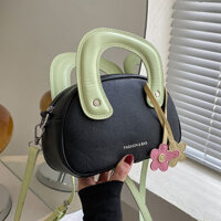 Màu Kẹo Di Động Nhỏ Túi Tròn Nữ 2024 Phong Cách Mới Nhỏ Tươi Di Động Màu Sắc Tương Phản Nhỏ Túi Tròn Kết Cấu Túi Đeo Vai Túi