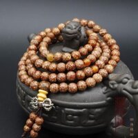 Máu Lụa Vàng Sợi Nhỏ Bạc Bồ Đề Hạt 108 Hạt Hoa Bạc Chủ Đề Bồ Đề Gỗ Vòng Tay Mân Côi Hạt20250402