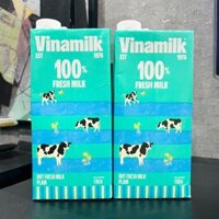 (Mẫu mới) 1 thùng sữa tươi vinamilk 100% có đường, không đường 1 lit