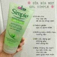 [Mẫu mới 2020] Sữa rửa mặt Simple Kind to Skin Refreshing Facial Wash, Sữa rửa mặt cho da nhạy cảm