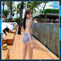 [Mẫu Mới 2021] Bikini Nữ 2 Mảnh, Đồ Bơi, Áo Tắm Đi Biển Đẹp, Trẻ Trung Họa Tiết Kẻ Mã BN-217