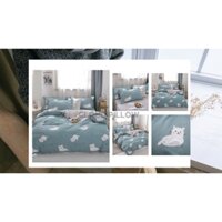[Mẫu Mới 2021] Bộ Ga Giường Mèo Xanh - Drap Giường + 2 Vỏ Gối + 1 Vỏ Chăn In 3D Ga Chun Mềm Mịn Nhiều Màu Sắc