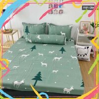 [Mẫu Mới 2021] Bộ Ga Giường Cotton 3D Mịn Decor - Drap Giường + 2 Vỏ Gối In 3D Ga Chun Mềm Mịn Nhiều Màu Sắc