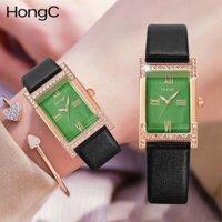 {Mẫu mới 2021} Đồng hồ nữ Yazole Hong C C001 mặt vuông dây da sang trọng [CHÍNH HÃNG]
