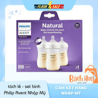 Mẫu mới 2024 - Bình sữa Philips Avent 125ml 260ml của Mỹ kèm Núm - Nhập USA