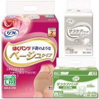 [Mẫu mới 2024] Combo Tã - Bỉm quần người lớn (size L/M) và Miếng lót (ngày/đêm/mỏng) Livedo Nhật Bản