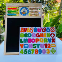 [Mẫu mới] Bảng Edu nam châm 2 mặt cho bé học chữ cái Tiếng Việt có bộ số và chữ cái gắn nam châm