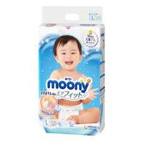 Mẫu mới - Bỉm dán moony L54 miếng cho bé 9-14 kg.