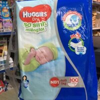 Mẫu mới -Bỉm Huggies Newborn 1 -108 miếng,Newborn 2-60 miếng(Miếng lót sơ sinh).