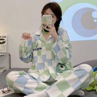 (MẪU MỚI) Bộ Pijama Dài Tay Có Cổ Chất Liệu Cotton Nâng Cấp Mới Nhất