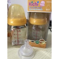 (MẪU MỚI CAO CẤP) BÌNH SỮA PPSU KICHI CỔ RỘNG 160ML  280ML TẶNG THÊM 1 NÚM
