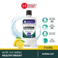 [Mẫu mới chính hãng]Nước súc miệng Listerine Healthy Bright Chanh Muối 750ml