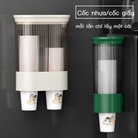 [Mẫu mới] Cốc giấy dùng một lần giá để cốc nhựa tự động lấy cốc treo tường đựng cốc nước hộp bảo qu