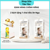 {mẫu mới-Combo 2 bịch tặng 1 chai dầu hướng dương Nga 1 Lít} Bỉm Honey tả dán/ quần  đủ size thấm hút tốt cho các bé