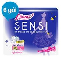 (Mẫu mới) Combo 6 Gói Băng vệ sinh Diana Night đêm 29 cm (