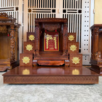 [MẪU MỚI CỰC PHẨM SIÊU RẺ] ComBo 3 Món: Bàn Thờ Thần Tài Ngang 48: Bàn Kê 80cm Tam Cấp 16cm Gỗ Tràm Dày Đẹp