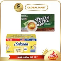 Mẫu mới - Đường Splenda 1000 gói/ Đường Stevia In The Raw 800 gói