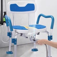 Mẫu Mới - Ghế tắm cho người già, người bệnh chân đế chống trượt, tay vịn tựa lưng chắc chắn khe thoát nước thông minh