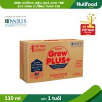 [Mẫu mới + Ít đường] Thùng 48 Hộp Sữa Bột Pha sẵn Grow Plus đỏ 110ml_ DÀNH CHO TRẺ SUY DINH DƯỠNG Trên 1 tuổi