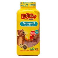 [MẪU MỚI] Kẹo dẻo Gấu Gummy Vites bổ sung Omega 3 L’il Critters – Giúp trẻ phát triển trí não ( 220viên), Hàng Mỹ
