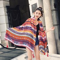 [MẪU MỚI] Khăn Choàng Họa Tiết Thổ Cẩm Vintage Chống Nắng Tốt Du Lịch Đa Năng