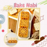 (MẪU MỚI) KHUÔN TRUNG THU LÒ XO VUÔNG 3 MẶT LÊN BÁNH CỰC NÉT