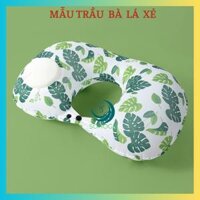 MẪU MỚI-LỤA CAO CẤP- Gối hơi kê cổ bơm bằng tay hình chữ U, chất liệu lụa, in họa tiết trái cây-CHỌN MẪU- Gối kê tựa cổ văn phòng, gối du lịch - 3