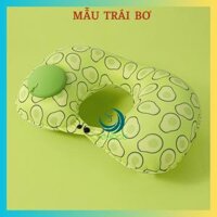 MẪU MỚI-LỤA CAO CẤP- Gối hơi kê cổ bơm bằng tay hình chữ U, chất liệu lụa, in họa tiết trái cây-CHỌN MẪU- Gối kê tựa cổ văn phòng, gối du lịch - 5