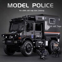 [Mẫu mới] Mercedes-Benz Unimog hợp kim xe cảnh sát mô hình mô phỏng xe địa hình xe trẻ em đồ trang