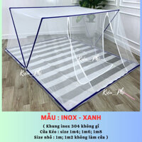 Mẫu Mới - Mùng xếp 1m,1m2,1m4,1m6,1m8 khung IN0X - màn xếp thông minh gấp gọn cao cấp chống muỗi gia đình