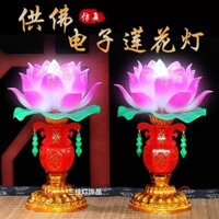 Mẫu mới năm 2025 Hộ gia đình Cắm vào Cặp LED Nhiều màu sắc Đèn sen Quan Âm Phật Trước Changming Đèn thờ Điện tử Cand20250120