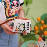 Mẫu mới năm 2025, thời gian giới hạn, giá thấp [1656 đánh giá tích cực] Ví tiền nhỏ bằng vải cotton lanh nguyên bản, hình thỏ dễ thương, túi tiền có khóa kéo, túi son môi, ví nhỏ cho phụ nữ 1.21