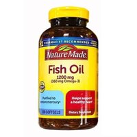 {Mẫu mới nhất} Dầu Cá Fish Oil Omega 3 NATURE MADE 1200mg 200 Viên Của Mỹ