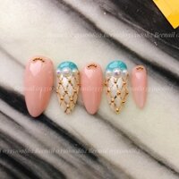 [Mẫu mới nhất] Nailbox thiết kế BEE mã NB004 màu hồng tròn nhọn (tặng kèm keo + dũa + phụ kiện tháo )