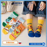 [Mẫu mới nhất] Set 5 đôi Tất vớ cao cấp cho bé trai, phong cách Hàn quốc họa tiết Pokemon, pikachu cho bé 1-12 tuổi