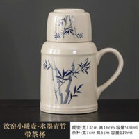 (mẫu mới) Set cốc sứ dáng phích kèm nút bấc Dona Home Decor