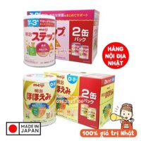 Mẫu Mới | Sữa bột MEIJI lon 800g | Sữa Meiji số 0-1 và số 1-3 hộp giấy pack 2 | Hàng nội địa Nhật